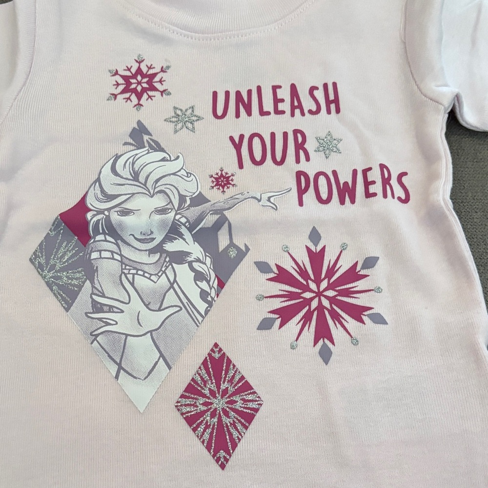Disney-Amazon Essentials  Pink and Gray Elsa 3 piece Pajama Set - Picture 4 of 6